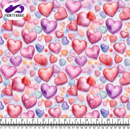 Heart Pattern in Pink, Red, and Purple