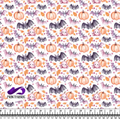 Cute Halloween Pattern with Bats and Pumpkins