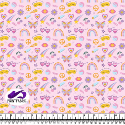 Motif groovy avec l'item peacelove en couleurs pastel