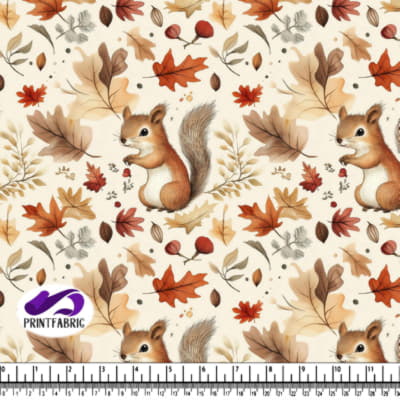 Écureuil parmi les feuilles d'automne