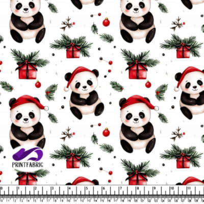 Pandas Festifs avec Décor de Noël