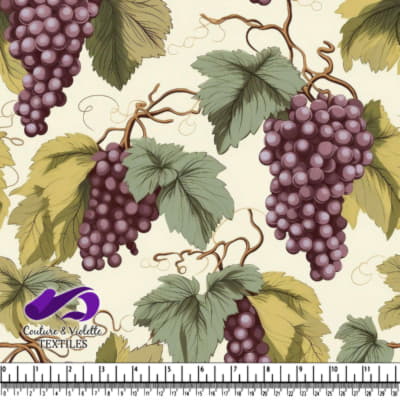 Grape Pattern with Leaves and Vines