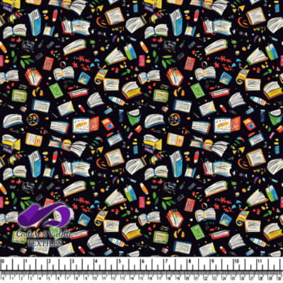 Colorful Book Pattern on Black Background