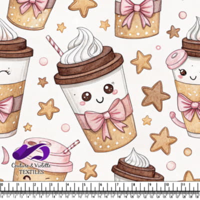 Mignon motif de chocolat chaud et biscuits