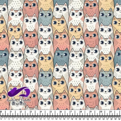 Chats colorés aux grands yeux