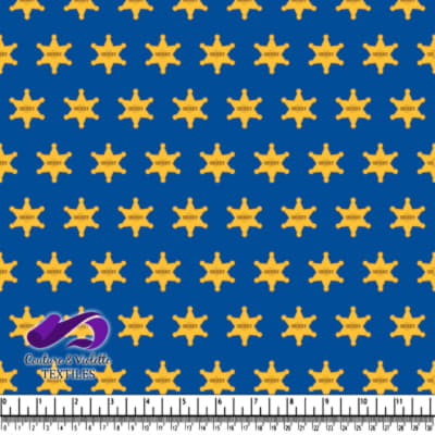 Badges de shérif sur fond bleu