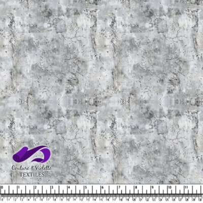 Gray cracked concrete textured fabric