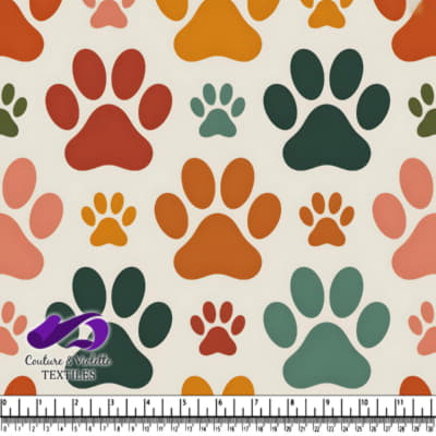 Motif de pattes de chien multicolores