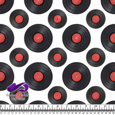 Motif de Disques Vinyles sur Fond Blanc