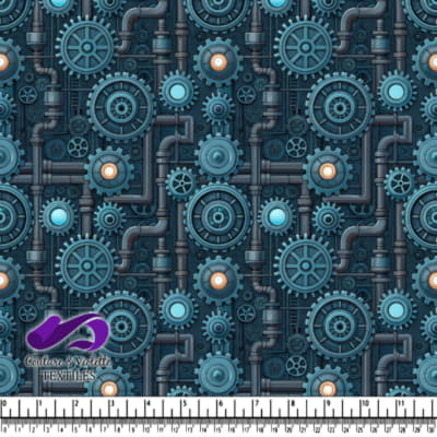 Intricate Mechanical Gears and Pipes Pattern Design