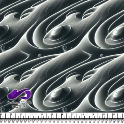 Smooth Abstract Liquid Waves Textile Design with Glossy Texture