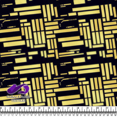 Gros plan sur un métal avec des découpes rectangulaires de différentes tailles