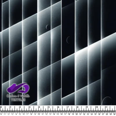 Abstract geometric pattern with crescent shapes and diagonal lines