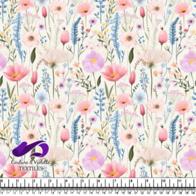 Motif délicat de fleurs sauvages pastel sur fond clair