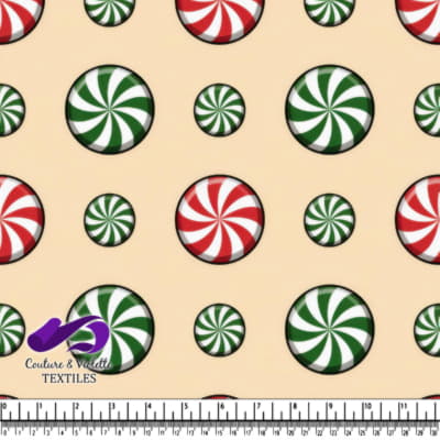 Motif de bonbons à la menthe verte et rouge