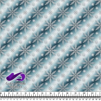 Blue gradient background with white detailed snowflakes pattern