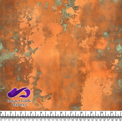 Motif texturé usé en orange et turquoise