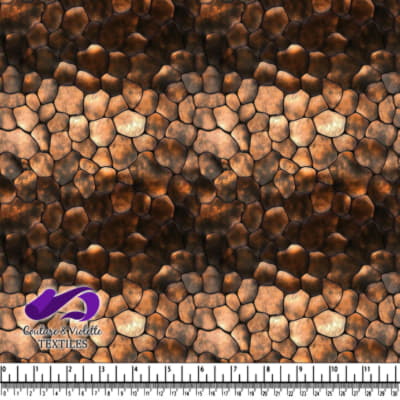 Textured irregular stone pattern fabric with brown and beige tones