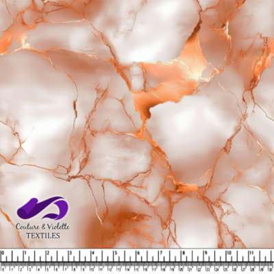 Soft peach and white marble pattern fabric