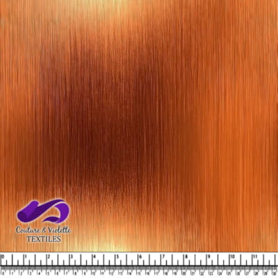 Close up of copper colored textile fabric