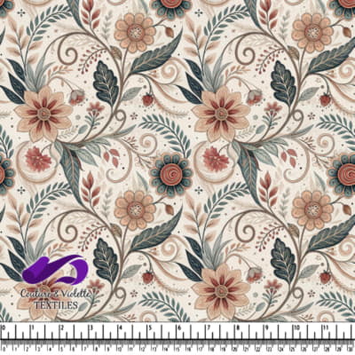 Vintage floral pattern with earthy tones
