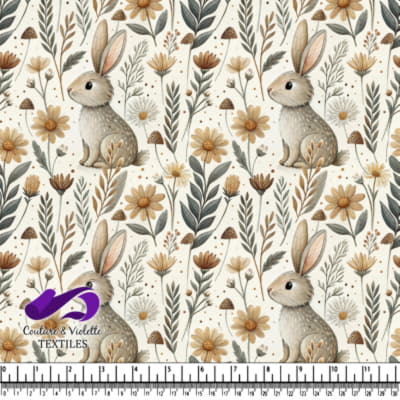 Joli lapin brun entouré de fleurs sauvages