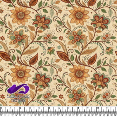 Vintage floral pattern with autumn colors