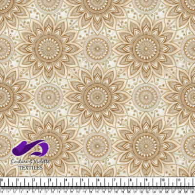 Beige and brown floral mandala