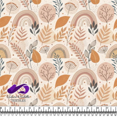 Autumn leaves and rainbows in warm earthy tones