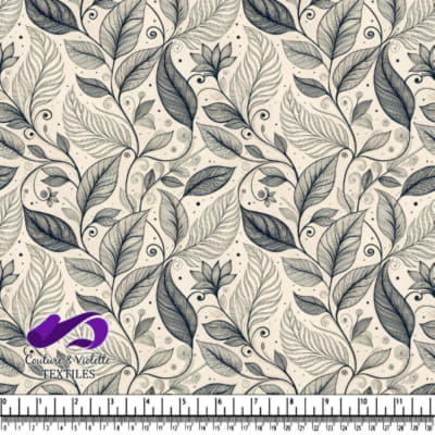 Motif de feuilles botaniques avec vignes tourbillonnantes