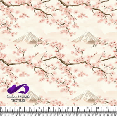 Branches de cerisier encadrant le Mont Fuji