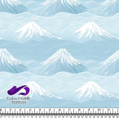 Motif de paysage de montagne bleu et blanc