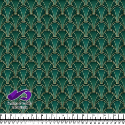 Motif Art Déco en Vert et Or