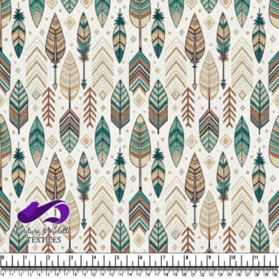 Boho Style Feather and Arrow Pattern