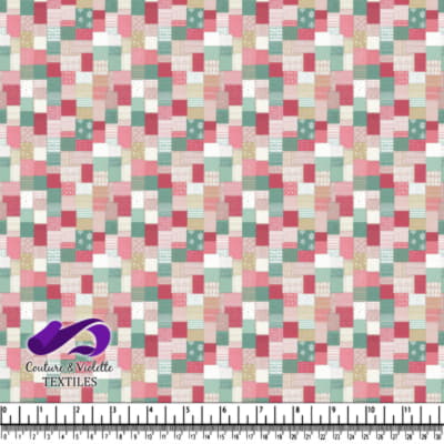 Motif de Patchwork Festif en Douces Couleurs Pastel