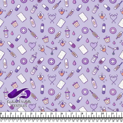 Medical and Healthcare Icons on Purple Background