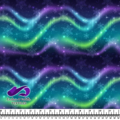 Mystical Northern Lights and Snowflakes on a Starry Night Sky