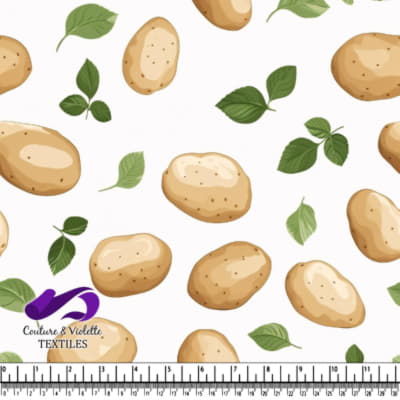 Pommes de terre entières et en tranches avec feuilles vertes