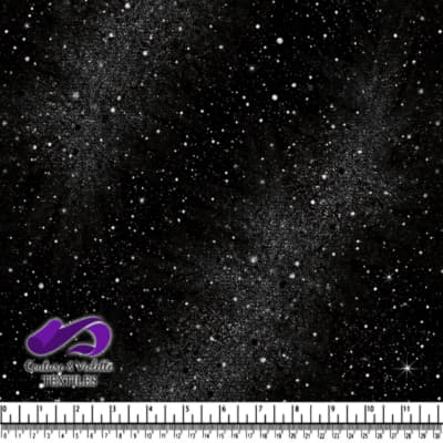 Tissu Nuit Étoilée Noire