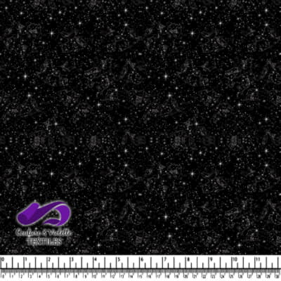 Nuit Étoilée Noire avec Motif de Constellations