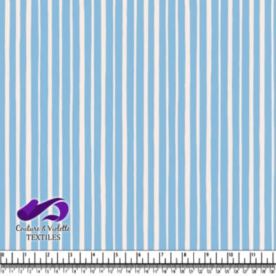 Blue and white vertical striped fabric pattern