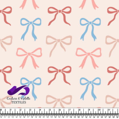 Pastel Bow Pattern on Soft Beige Background