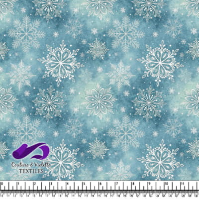 Motif de Flocon de Neige Hivernal Bleu