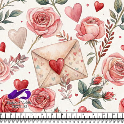 Romantic Roses and Love Letters Pattern