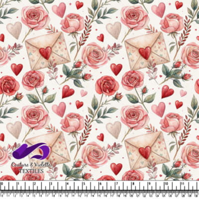 Romantic Roses and Love Letters Pattern