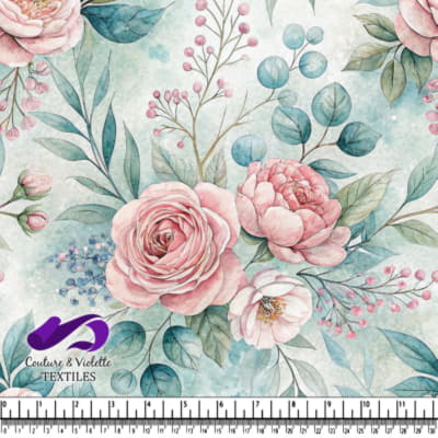 Motif Floral avec Roses Roses Vintage