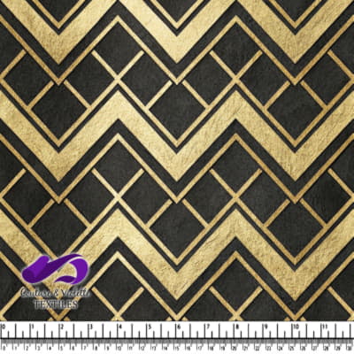 Art Deco Gold and Black Geometric Pattern