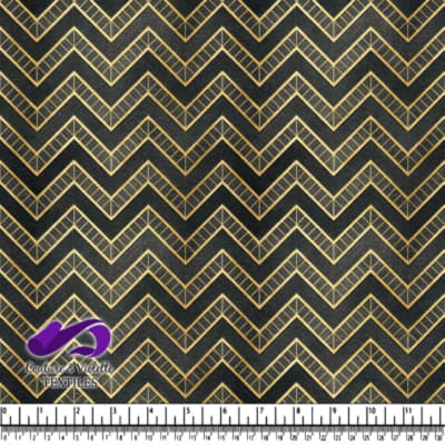 Motif Chevron Noir et Or