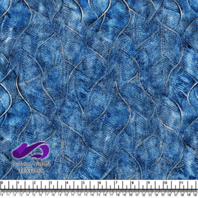 Blue Quilted Denim Fabric Texture