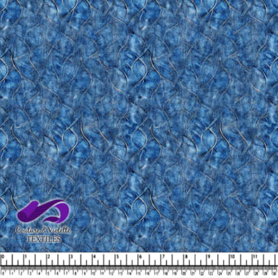 Blue Quilted Denim Fabric Texture